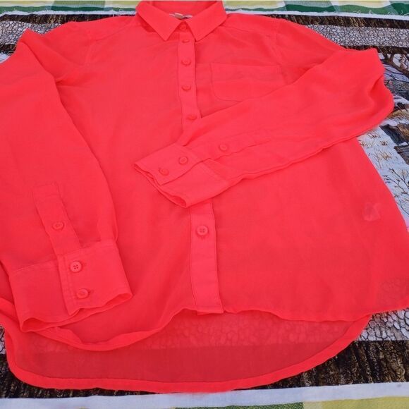 American Eagle Outfitters Women’s Small Blouse Shirt Sheer Button Up 1 - Picture 10 of 10